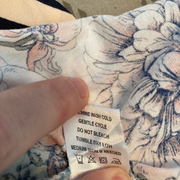 Vintage Floral Patchwork Print Fit & Flare button down shirt dress w/ pockets - Picture 12 of 12